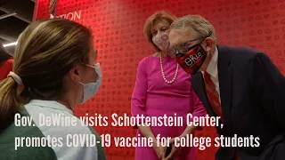 Gov. DeWine visits Schottenstein Center, promotes COVID-19 vaccine for college students