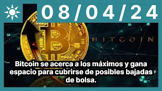 Bitcoin se acerca a los máximos y gana espacio para cubrirse de posibles bajadas de bolsa.