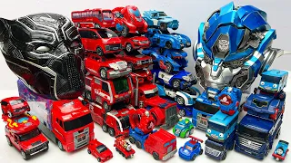 Full Red Car & Blue TRANSFORMERS Robot Tobot Toys - Last Knight BUMBLEBEE vs. BLACK PANTHER Revenge