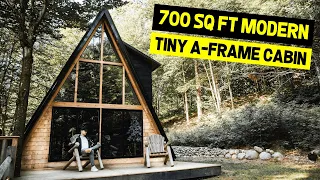 LUXURY TINY A-FRAME CABIN! Modern 700 sq ft Cabin (Full Airbnb Tour)