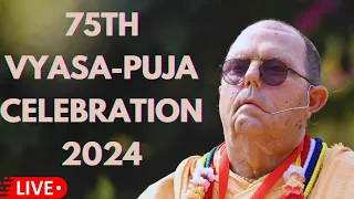 His Holiness Jayapataka Swami 75th Vyasa Puja Celebration in ISKCON NOIDA 2024 || #iskconnoida