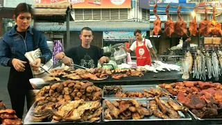 Delicious Grilled Pork, Chicken, Duck, Fish, Fried Rice, Beef, Vegetables - Cambodian Street Food