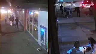 Granville Street assault suspects captured on video on July 11, 2021