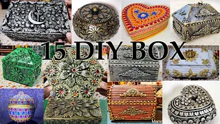 15 Beautiful Jewelry Box with Clay, Cement and Cardboard | Jewellery box craft idea -Fast Mode video