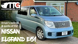 JDM Nissan Elgrand E51. Driver controls and features.