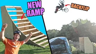 MY FIRST ELECTRIC DIRT BIKE BACKFLIP - NEW RAMP!