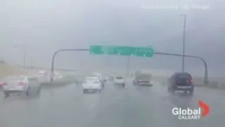 Live on 5 Valley View bridge sign falls on car and severely hurts man