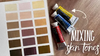How to mix skin tones using 3 colors | gouache tutorial
