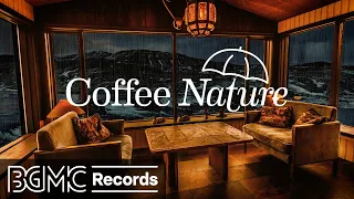 Rainy Day Coffee Shop Ambience - Relaxing Piano Jazz Instrumental Music with Rain Sounds