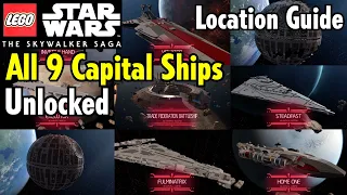 All 9 Capital Ships Unlocked (Location Guide) LEGO Star Wars: The Skywalker Saga
