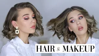 GRWM УКЛАДКА КАРЕ НА УТЮЖОК и МАКИЯЖ НА ВЕЧЕРИНКУ