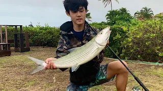 Fishing For HUGE Oio In Stormy Weather! | PB Oio (Bonefish) | Ft. Luke Vaughn and Ace Vaughn