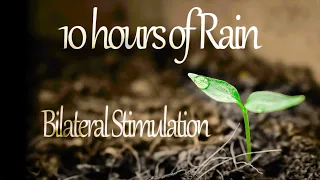 10 Hours of Rain & Bilateral Stimulation | For Deep Sleep, Anxiety, Panic Attacks | Dark Screen