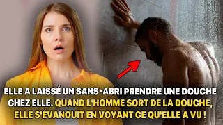 Une jeune femme offre un abri à un sans-abri dans sa maison. Quand l'homme sort de la douche, il...