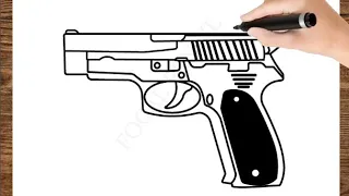 How To Draw A Gun / Sig Sauer 9mm Pistol