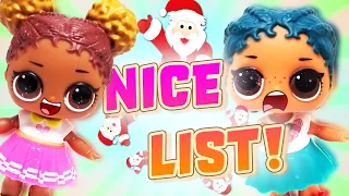 LOL Surprise Dolls Get On Santa's Nice List! Dollface, Diva and MC Swag go on an Adventure!