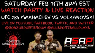 WATCH PARTY & LIVE REACTION T0 UFC 284 MAKHACHEV VS VOLKANOVSKI