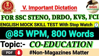 SSC STENOGRAPHER GRADE D SKILL 💯 MOCK TEST #90wpm 800 WORDS WITH TIMER ⏰ #sscskilltest #80wpm #steno