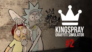 [ Kingspray Graffiti Simulator ] EP2: Painting Adventure Time, Rick & Morty, and Damascus Apparel