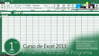 Curso Excel 2013 Completo en Español. Primeros Pasos Básicos por el Programa.