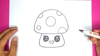 How To Draw a Cute Mushroom / Cara Menggambar Jamur Lucu