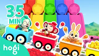 Learn Colors Songs + More｜Color Trains, Buses, Excavators ｜Learn Colors for Kids｜Hogi Colors