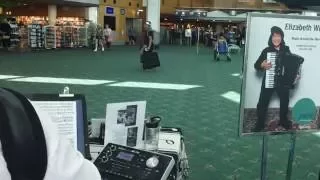 Liz Wisler play Fr- 8X Midi Accordion  with Bk-7M at PDX Airport