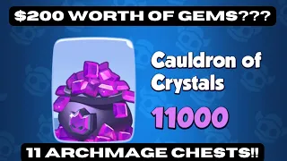 *$200* IN GEMS!!! 11 ARCHMAGE CHEST OPENING!! WE FINALLY GOT HIM!! #18 // Rush Royale