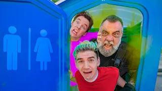 TRAPPED in a PORTA POTTY for 24 HOURS (Betrayed by REAL Bounty Hunter!!)