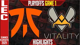 FNC vs VIT Highlights Game 1 | LEC Playoffs Summer 2021 Round 1 | Fnatic vs Vitality G1