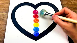 How to Paint Abstract Heart | Easy Painting Ideas