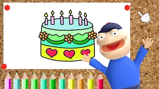 How To Draw A Birthday Cake Step By Step 🎂 Drawing with Pepe.