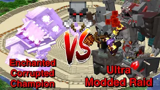 Minecraft |Mobs Battle| Enchanted Corrupted Champion (Graveyard) VS Ultra Modded Raid