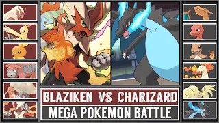 MEGA BLAZIKEN vs MEGA CHARIZARD X | Fire Starter Mega Pokémon Battle