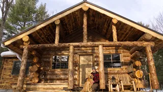 2 Years Alone Building an Off Grid Log Cabin in the Wilderness, Start to Finish Timelapse