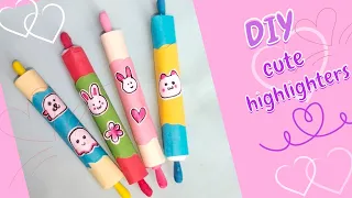 DIY dual tip highlighters/ cute stationery/ School hacks/ cute highlighters/ How To/ DIY stationery