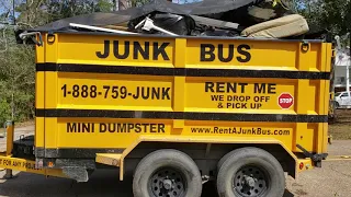 Look How Overloaded this 7-yard Dumpster Rental on Wheels is  in New Orleans