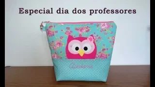 Aula necessaire coruja - especial dia dos professores