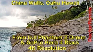 China Walls (Spitting Caves) Oahu Hawaii (in 4K) from DJI Phantom 2 & GoPro Hero 4 Black