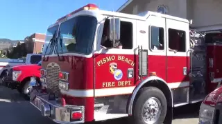 Cal Fire/Pismo Beach Fire Dept. Engine 64 Responding Code 3 From Station