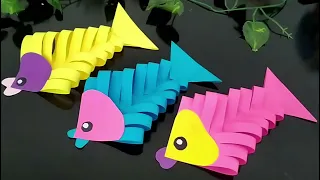 Ide Kegiatan Membuat Mainan Ikan dari Kertas Origami atau Kertas Lipat | Tema Binatang Air