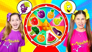 MILENINHA AND DANCE CHALLENGE WITH YUMMY FRUITS AND VEGETABLES