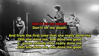 The Beatles - Dont let me down - Karaoke -  Low key -2 semitones - in D