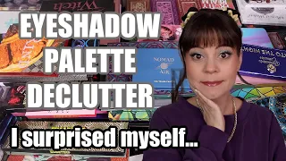 RUTHLESS eyeshadow palette declutter... wow I let go of some palettes I used to LOVE 😳 | PART 1