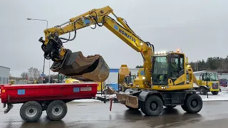 Köp Hjulgrävare Komatsu PW148-11 GPS / Vagn / 3 Skopor på Klaravik