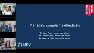 Managing complaints effectively