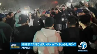 Caught on video: Fight erupts during street takeover at Anaheim intersection | ABC7