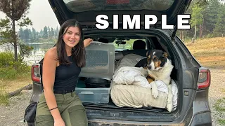 SUV Camper Setup (no tools needed) | Subaru Outback