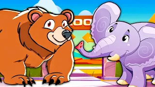 Zoo Animal Sounds Songs! | Going on A Safari & Deep In The Zoo | Kids Learning Videos