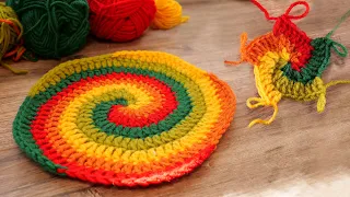 Спиральный ковер крючком 🌈 Crochet spiral carpet 🌀